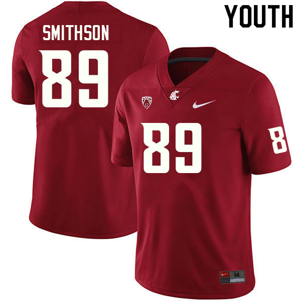 Youth #89 Leyton Smithson Washington State Cougars College Football Jerseys Sale-Crimson - Click Image to Close